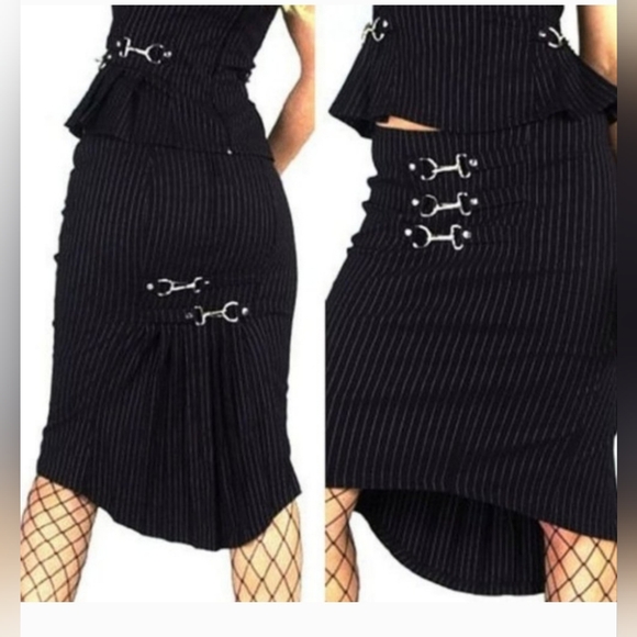 LIP SERVICE Gangsta Pranksta Pinstripe Pencil Skirt Size XL